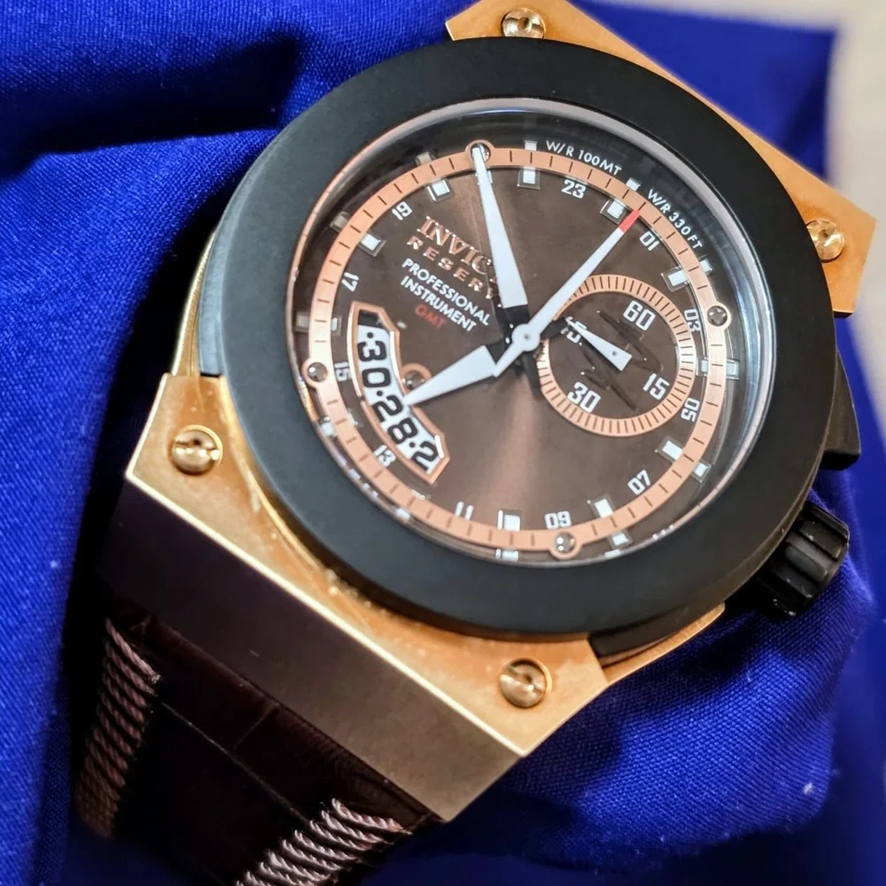 Invicta Akula Swiss Made Reserve Russian Diver Rose Gold GMT Mens Watch NWOT